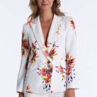 BLAZER CRUZADA BLANCA ESTAMPADA VICTORIO & LUCCHINO