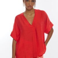 BLUSA ESCOTE PICO ROJA LOLA CASADEMUNT