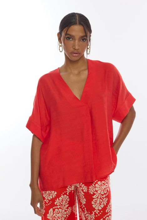 BLUSA ESCOTE PICO ROJA LOLA CASADEMUNT