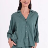 CAMISA LAVA DE LINO VERDE FREEQUENT