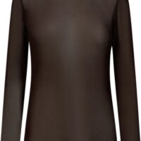 CAMISETA MALLA TRANSPARENTE MARRÓN FREEQUENT