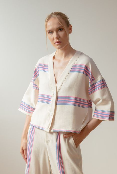 KIMONO RAYAS AZUL FLÚOR PAN PRODUCTO BÁSICO