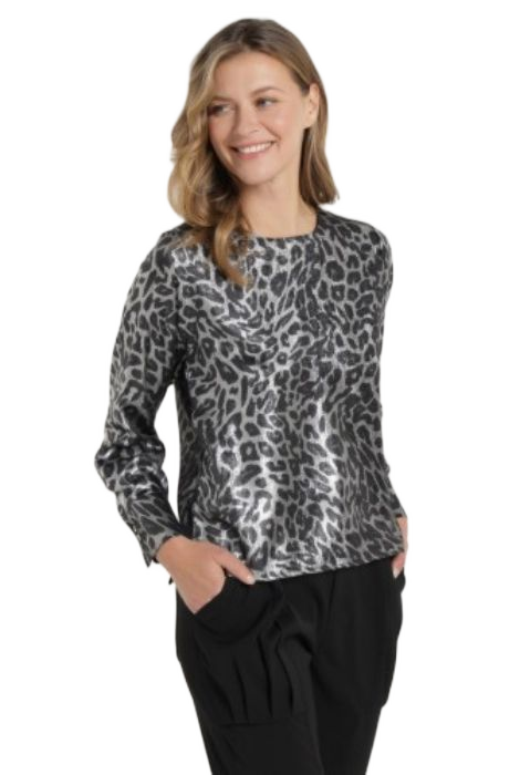 BLUSA ANIMAL PRINT METALIZADA VICTORIO & LUCCHINO