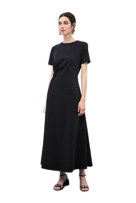 VESTIDO NEGRO MIDI DRAPEADO LOLA CASADEMUNT