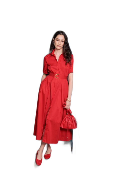 VESTIDO ROJO MIDI EVASÉ LOLA CASADEMUNT