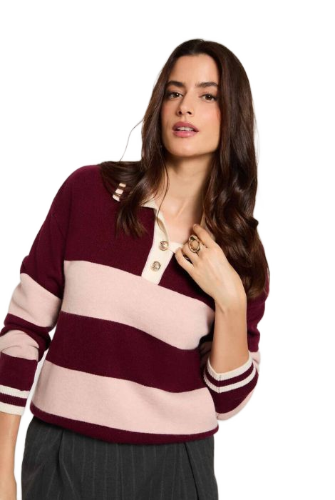JERSEY CUELLO CAMISERO BURDEOS MORGAN DE TOI