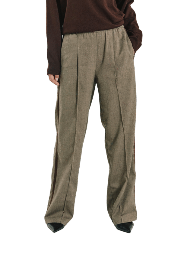 PANTALÓN SOFY ESPIGUILLA MARRÓN FREEQUENT