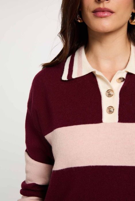 JERSEY CUELLO CAMISERO BURDEOS MORGAN DE TOI - Imagen 2