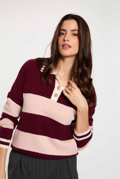 JERSEY CUELLO CAMISERO BURDEOS MORGAN DE TOI