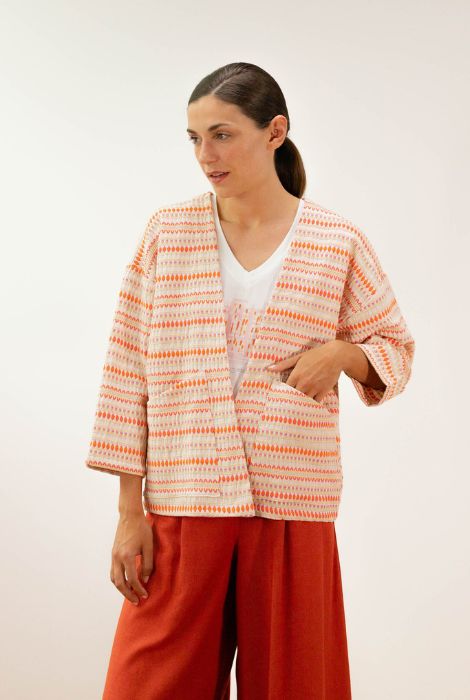 KIMONO ESTAMPADO GEOMÉTRICO PAN PRODUCTO BÁSICO