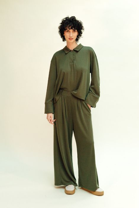 PANTALÓN ANCHO DE PUNTO KAKI PAN PRODUCTO BÁSICO