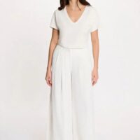 PANTALÓN BLANCO FLUÍDO MORGAN DE TOI