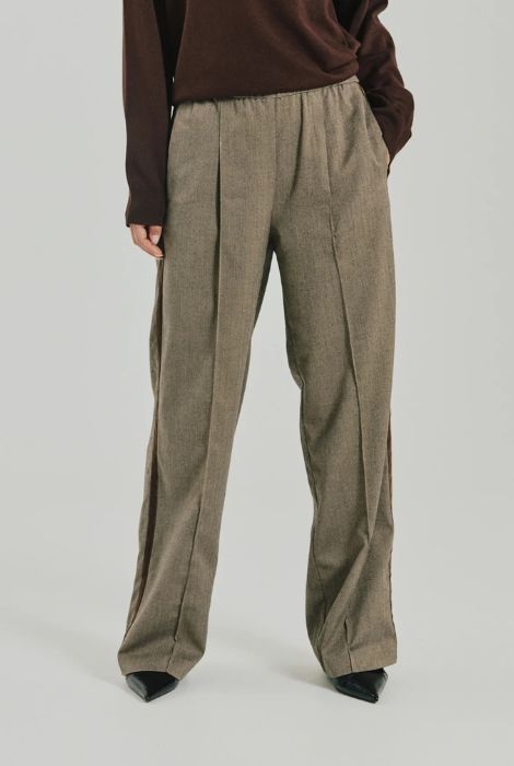 PANTALÓN SOFY ESPIGUILLA MARRÓN FREEQUENT - Imagen 2