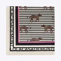 PAÑUELO SATINADO RAYAS Y LEOPARDO LOLA CASADEMUNT