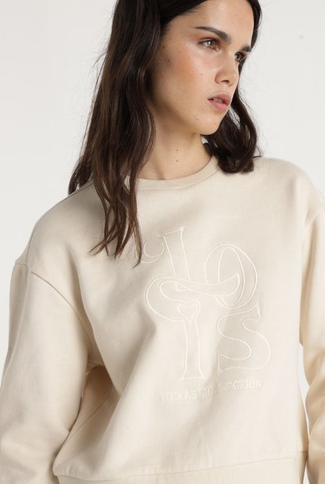 SUDADERA CUELLO CAJA BEIGE LOIS JEANS - Imagen 2
