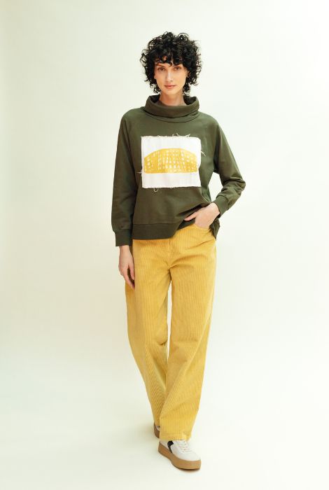 SUDADERA KAKI CUELLO VUELTO PAN PRODUCTO BÁSICO - Imagen 2