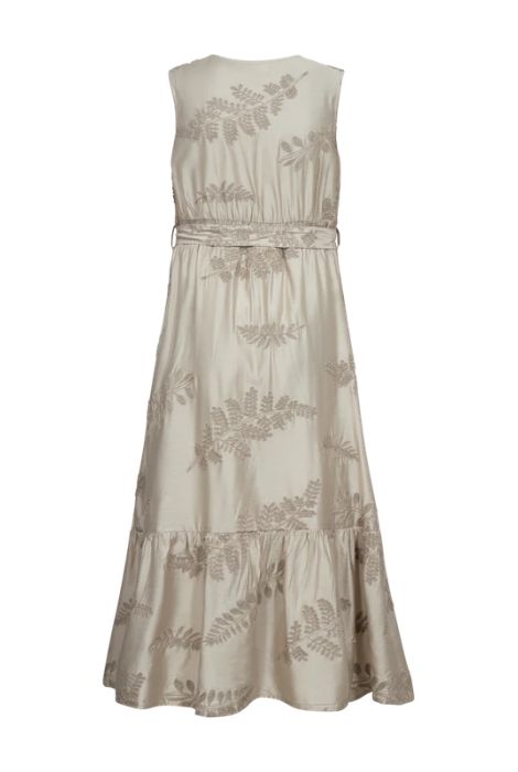 VESTIDO GRIS BORDADO PLATA FREEQUENT - Imagen 2
