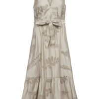 VESTIDO GRIS BORDADO PLATA FREEQUENT