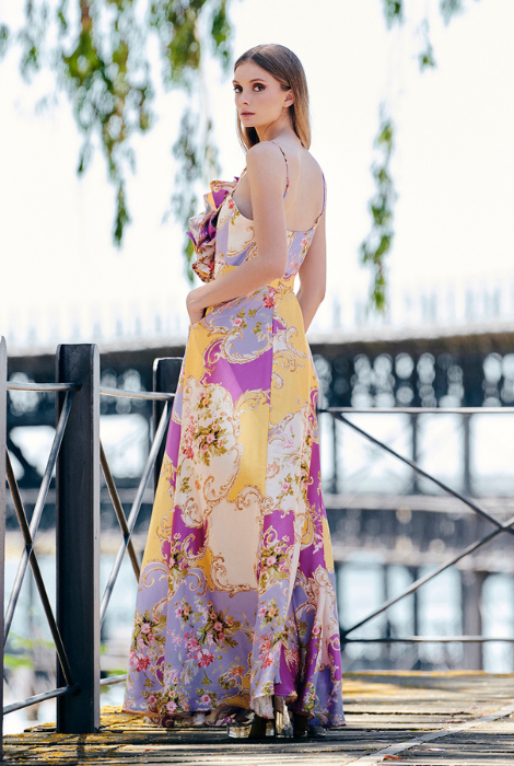 VESTIDO LARGO ESTAMPADO FLOR NURIBEL - Imagen 2