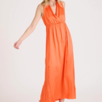 VESTIDO LARGO SOLEI NARANJA NAF NAF