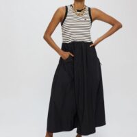 VESTIDO BIMATERIAL RAYAS LOLA CASADEMUNT