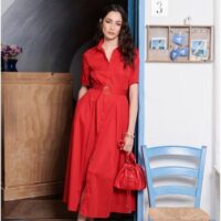VESTIDO ROJO MIDI EVASÉ LOLA CASADEMUNT