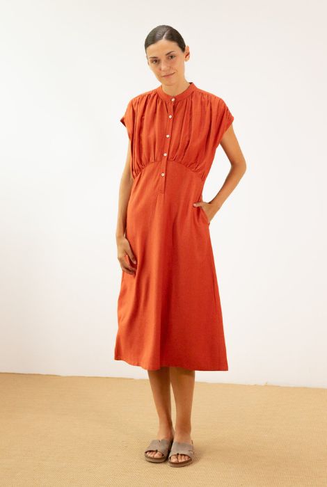 VESTIDO MIDI COLOR CALDERO PAN PRODUCTO BÁSICO