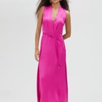 VESTIDO ESCOTE PICO FUCSIA LOLA CASADEMUNT