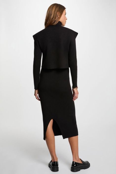 VESTIDO PUNTO NEGRO DETALLE BOTONES MORGAN DE TOI - Imagen 2