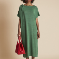 VESTIDO DE LINO OVERSIZE VERDE MONTOTO