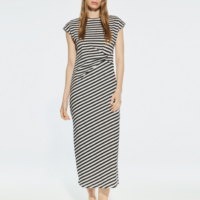 VESTIDO RAYAS NUDO LATERAL LOLA CASADEMUNT